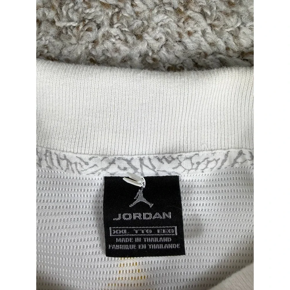 Nike Air Jordan Men's XXL Elephant Print Polo Shirt White Yellow Teal Jumpman